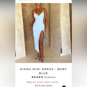 Kiana Baby Blue Midi Dress by Baby Boo 🩵 | SIZE SMALL